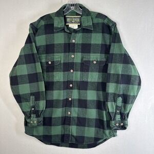 Field & Stream Mens M Green Buffalo Plaid Flannel Shacket Shirt Jacket